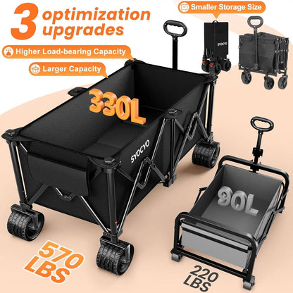 Collapsible Beach Wagon Carts Foldable 570LBS
