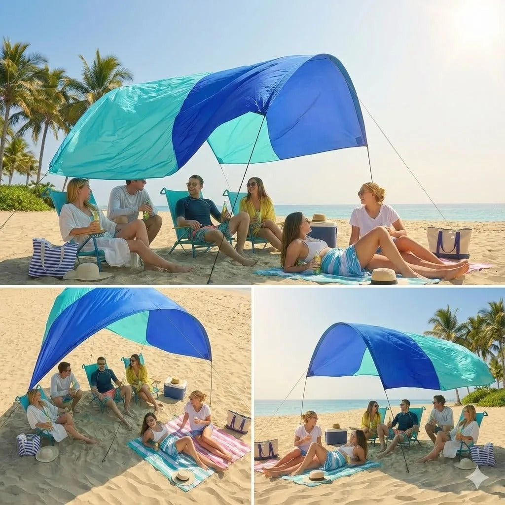 Wind-Resistant Beach Shade Tent 150 sq