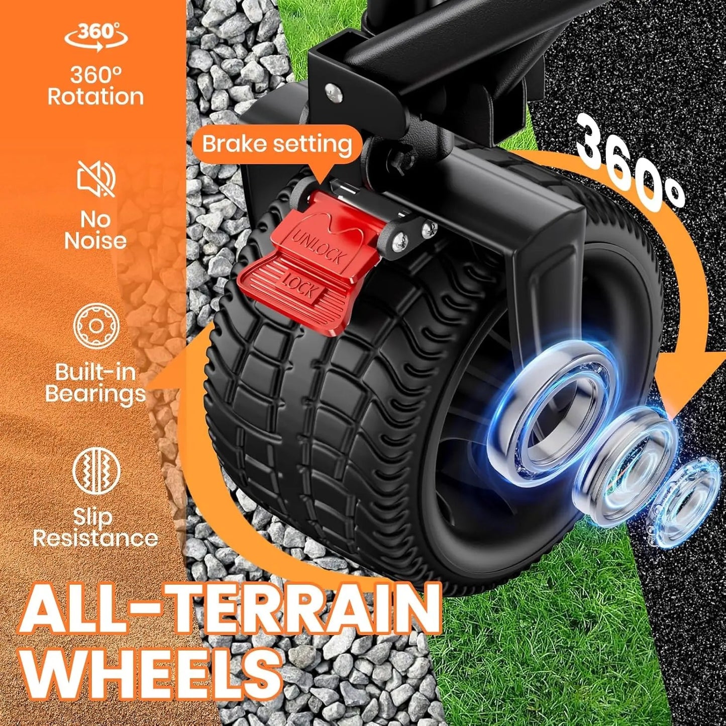 Collapsible Beach Wagon Carts Foldable 570LBS